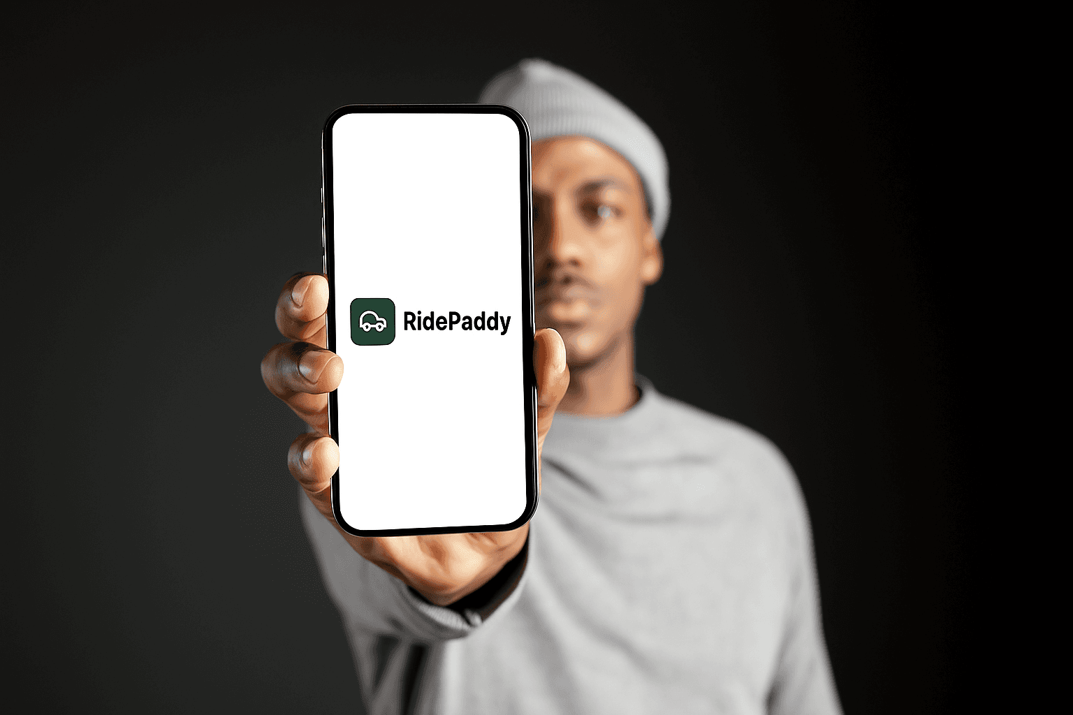 RidePaddy app interface showing download screen with user-friendly design